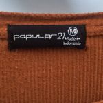 Women’s Casual Long Sleeve Ribbed Crewneck Crop Shirt Size M Photo 2