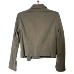 IRO Olive Green Denim Moto Biker Jacket Zippered Pointed Collar size 2 Photo 1