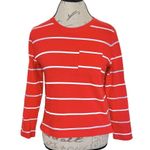 Banana Republic  Crew Neckline Cropped Top Long Sleeve Skimmer Stripe Size XS Photo 2