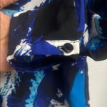 Attention Abstract Blue and Black Women's Top Photo 3