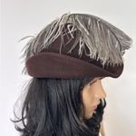 American Vintage Vintage 50-60's Bellini Originals Black cocktail tilt Hat Silver Feather Accent Photo 2