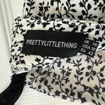 Pretty Little Thing  White Ditsy Leaf Print High Neck Tiered Shift Dress Photo 6