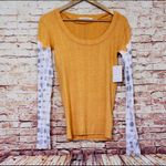 Free People We the free Big Sur Long Sleeve Amber Combo Shirt Photo 2