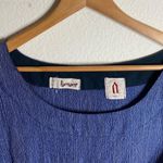 Dark Blue Striped Pattern Cropped Sleeve Dress ( S ) Photo 2