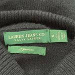 Ralph Lauren Jeans Co Navy Blue Knit Zip Up Gold Button Military Sweater Photo 2