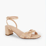 Talbots LILY RAFFIA BLOCK HEEL SANDALS - FRAYED Natural Sz 7 M Photo 1