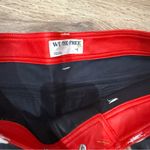 Free People  We The Free Color Block Rebel Pant Black Red White Faux Leather NWOT Photo 2