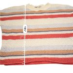 Joie RTR Diza White Multicolor Striped Open Knit Long Sleeve Cropped Sweater S Photo 7