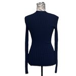 Sundance Navy Blue Ribbed Sweater Fitted Knit Top Fishermen Anglercore XS Y2k Photo 4