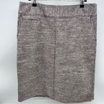Merona Women's Linen/Cotton Tweed Pencil Skirt with Brown Top Stitching-Size 6 Photo 2