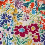 First Love  Double V Loose Fitting Cotton Blend Balloon Slv Floral Cottagecore L Photo 1