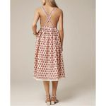 J.Crew NWT Embroidered Apron Dress Block Print Warm Sesame Red Photo 5