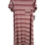LuLaRoe Carly Pink Midi pink striped t-shirt Dress short sleeve casual comfort Photo 0