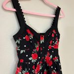 Hot Topic Small Pin Up Floral Rose Black White Red Polka Dot Floral Dress Pinup Photo 3