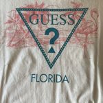 Guess New Womens  T Shirt From Florida with Rhinestones White Blue Pink Medium Photo 2