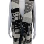 Sioni Black and White Striped Long Sweater Vest | Women’s Size Large Photo 7