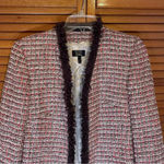 Neiman Marcus ESCADA Exclusive For Tweed Checked Jacket with Brown Trim Size 34 Photo 1