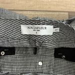 MM.LaFleur M.M. Lafleur The Milo Pant Black White Gingham Check Linen Wide Leg Trouser 6 Photo 5