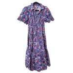 Derek Lam  10 CROSBY Dahlia Printed Midi Dress Blue Sz 6 Photo 1