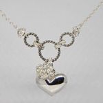 Avon Silver cluster of hearts Heart Pendant charm Necklace choker length Photo 0