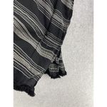 Ann Taylor  Women's Cover Up Black One Size Striped Short Sleeve Boho Fringe Ends Photo 7