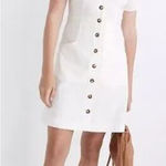 Madewell NEW  Linen-Cotton Puff-Sleeve Mini Dress, lighthouse,‎ size 6 Photo 0