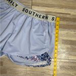 Simply Southern Periwinkle Blue Shorts with Floral Detail Women’s Size Large Photo 3