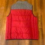 Ruff Hewn  Vest Large Red Black Cream Quilted Toggle and Zip Closure Pockets Photo 7