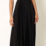 Petal and Pup naira satin pleated maxi dress nwot size 8 black Photo 0