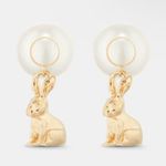Christian Dior Dior Tribales Earrings Gold-Finish Metal and White Resin Pearls Photo 2