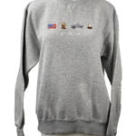 Women's Gray Embroidered USA Flag Cowboy Eagle Long Sleeve Sweatshirt Top Size M Size M Photo 0