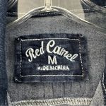 Red Camel Crop Denim Jean Trucker Jacket Long Sleeve Dark Wash Junior Medium Photo 4