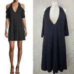 Haute Hippie  Cold-Shoulder Jersey Mini‎ Dress Black Photo 1