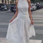 ZARA  maxi sun dress boho crochet belt lace halter flowy summer vacation Photo 1