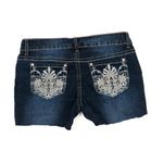 Rue 21 Y2K Jean Shorts Low Rise Micro Shorts Rhinestone Button Cut Offs 28" Photo 1