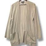 Gillian Women's Silk Open Cardigan Taupe Size 12 Capsule‎ Minimalist Casual Chic Tan Photo 0