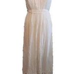 Motherhood Maternity Motherhood Off White Boho Floral Lace Trim Lined Maxi Maternity Dress Medium Photo 0