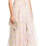 AQUA  Floral Ruffle Maxi Dress Pink Yellow Sleeveless Summer Party Wedding‎ Photo 0
