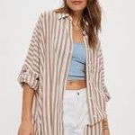 American Eagle Oversized Striped Shirt Photo 3