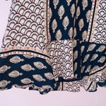 Chelsea28 NWOT Navy Blue & Tan Boho Printed Ruffle Backless Dress Photo 3