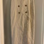 Olivaceous  100% Linen Lined Tan Maxi Skirt Button Front Size Small Photo 0
