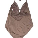 Laundry by Shelli Segal Tan Plunge Crochet Detail One Piece Swimsuit Photo 2