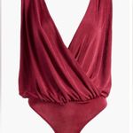 Free People NWOT  Bodysuit dark rhubarb color size Large Photo 2