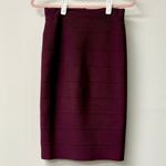 BCBGMAXAZRIA  Leger High Waisted Bandage Knee Length Pencil Skirt Bordeaux Red S Photo 1