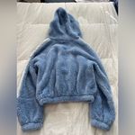 BP . Fluffy Blue Sherpa Cropped Jacket Photo 11