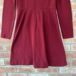 Madewell Long Sleeve Fit Flare Dress Women’s 6 Maroon Red Short Photo 8