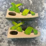 Jeffrey Campbell  Spiced Wood Wedge Sandals Lime Green Photo 1