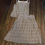 Ann Taylor  LOFT Two Piece Sleeveless Purple/Cream Blouse/Skirt Photo 0