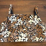 Aerie  Offline Sports Bra Women’s Medium Square Neck Brown Floral Printed Photo 0