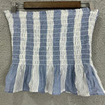 American Eagle  tube top womens medium blue white striped ruffle stretch costal‎ Photo 0